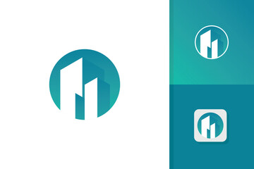 building logo design for real estate, apartment, or construction vector template