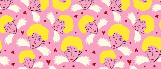 Love cartoon hearts Valentine's Day background