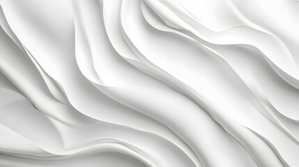 Fototapeta premium Abstract White Draped Fabric Soft Curves Design