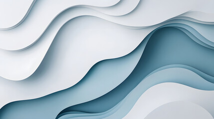 Fototapeta premium Abstract Blue and White Wave Paper Design
