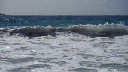 Beautiful sea and beach during a beautiful day in the Frech West Indies, more specifically in...