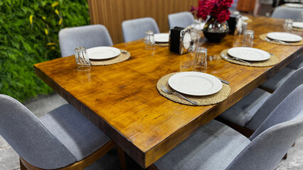 table setting restaurant cafe without people. High quality photo