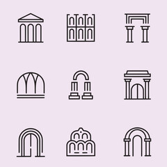 Unique architecture element Creative architecture line art vector