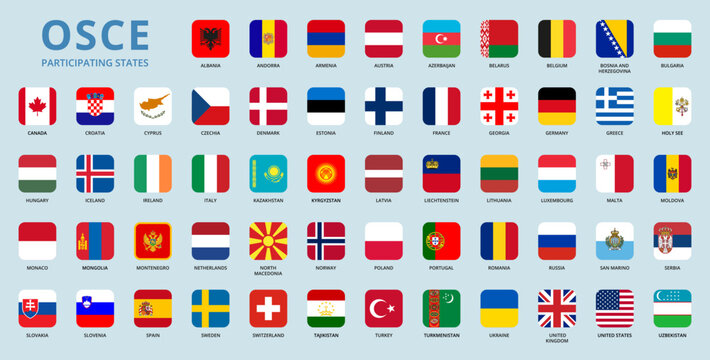 Square flags of OSCE members.