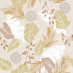 estampa tropical de folhagens