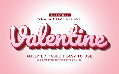 3d editable valentine day text effect typography style template