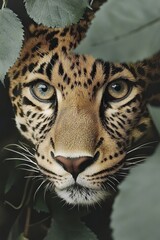 Naklejka premium Close-up of a Majestic Leopard in the Wild