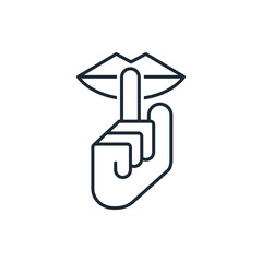 Secret. Closed information. Vector linear icon isolated on white background.