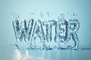 Water splash font small letters in blue background.
