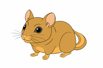 Cartoon Mouse Vector Kawaii Art in illustration on white Background