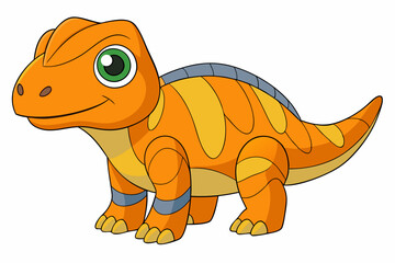 Cartoon Crocodile Vector Kawaii Art in illustration on white Background