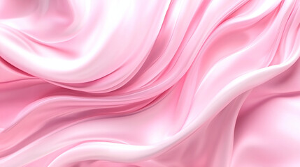 Fototapeta premium Pink silk fabric waves with smooth flowing texture, luxury abstract background with soft folds