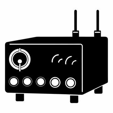 black router with antennas clip art preview
