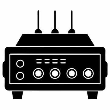 black router with antennas clip art preview