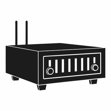 black router with antennas clip art preview
