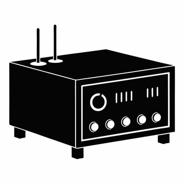 black router with antennas clip art preview