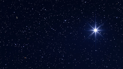 A shining star in the night sky