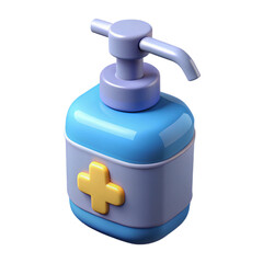 3D Render of a Cartoon Hand Sanitizer Bottle 