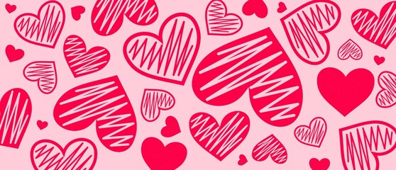 Love cartoon hearts Valentine's Day background