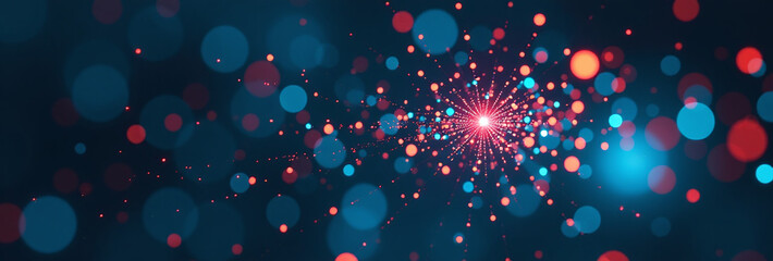 data particles convey unique pieces information amidst technological environment abstract background