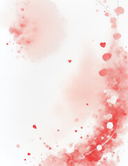 abstract watercolor background with hearts - abstract love red hearts background - Generative AI