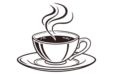 A vector silhouette image of a tea sublimation on a white background