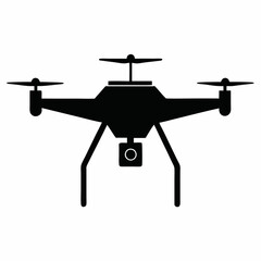 Smart Agriculture Drone Silhouette Vector