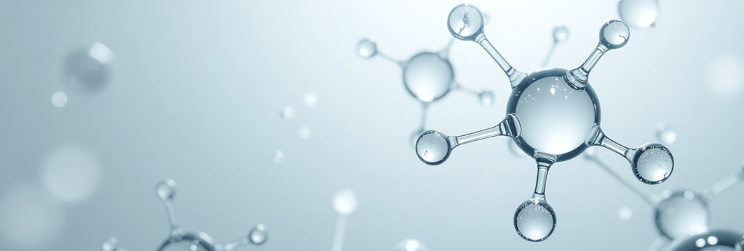 glass molecules light gray backdrop futuristic tech design suitable science medical use wallpaper
