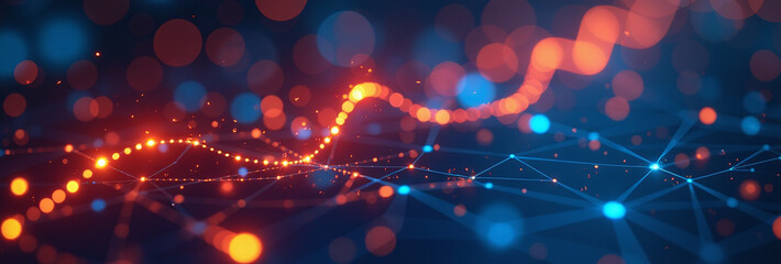 glowing orange blue lights digital networks celebrate holidays like data privacy day national techies day tech futuristic