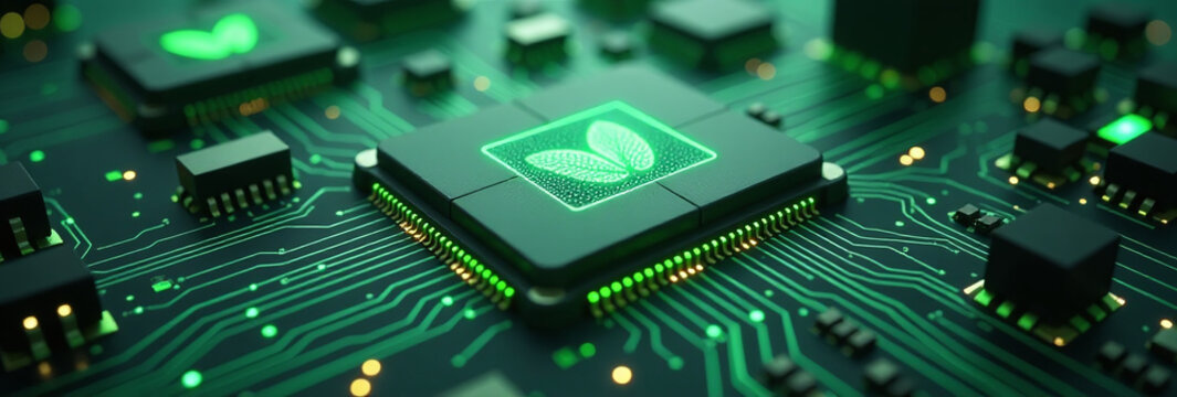 green tech concept inspires futuristic electronics innovative circuitry designs sustainable digital