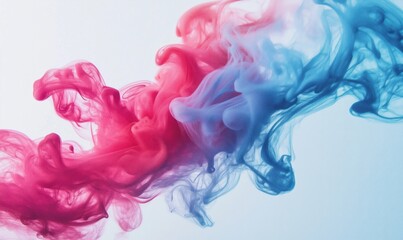 Colorful smoke swirls in pink and blue hues creating an abstract artistic background