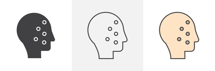 Acne icons in black and colored versions