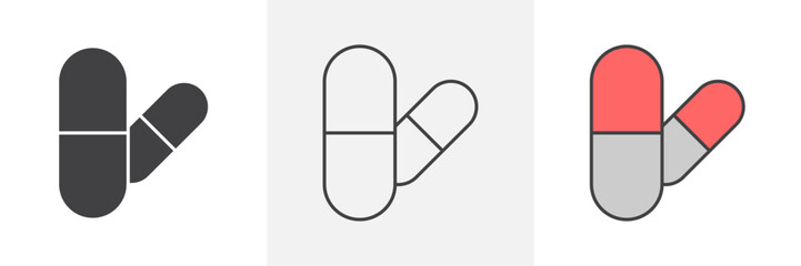 Capsule icons in black and colored versions