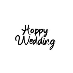 Happy Wedding Text Lettering