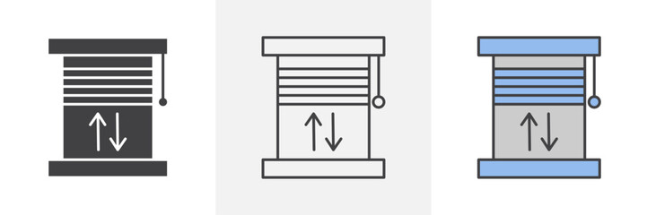 Jalousie icons in black and colored versions