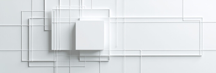 minimal rectangles overlap geometric white gray pattern transparent web layered squares random white line
