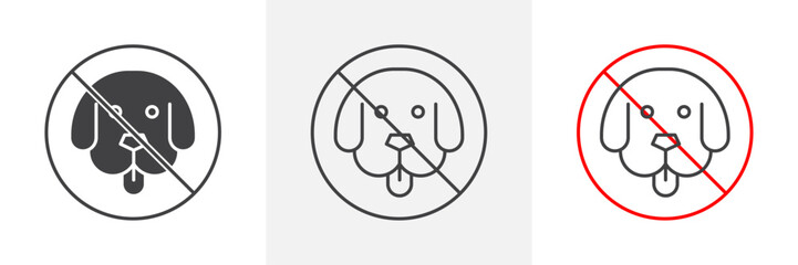 No dogs allowed sign vector in black and colored versions