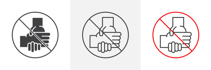 No handshake sign vector in black and colored versions