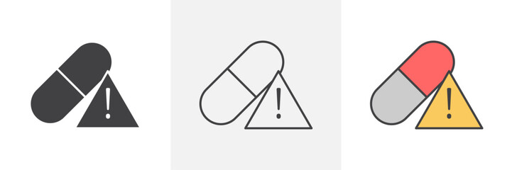 Overdose icons in black and colored versions