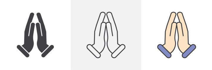 Pray icons in black and colored versions