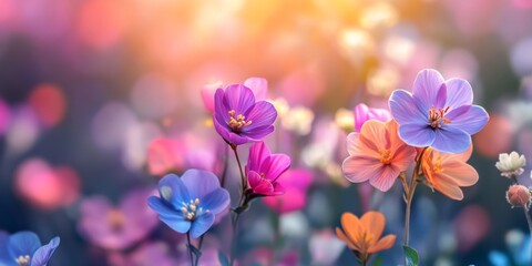 Vibrant spring gradients with surreal flowing highlights, Generative AI