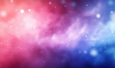 Obraz premium Colorful cosmic background with vibrant pink, purple, and blue hues, featuring soft glowing particles and a dreamy atmosphere