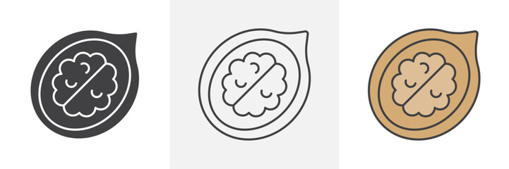 Walnut icons in black and colored versions