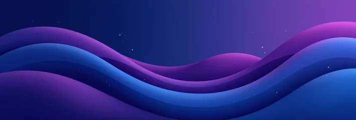 Wandcirkels plexiglas smooth dark blue purple waves abstract background vector banner design element modern © Galeno