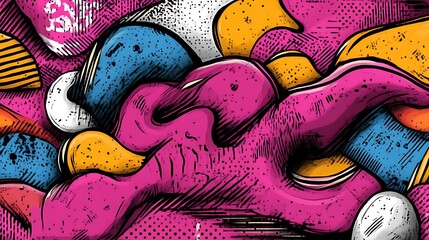 Abstract Colorful Swirling Shapes Artistic Design