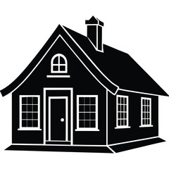 village house silhouette vector file