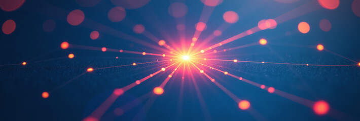 vibrant spotlight shines network connections serene blue