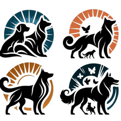 Dog Logo icon vector illustration design template
