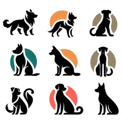 Dog Logo icon vector illustration design template
