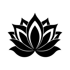 Simple and Serene Lotus Flower Silhouette Vector